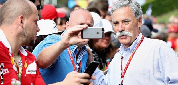 The new chairman of Formula 1, Chase Carey (right)