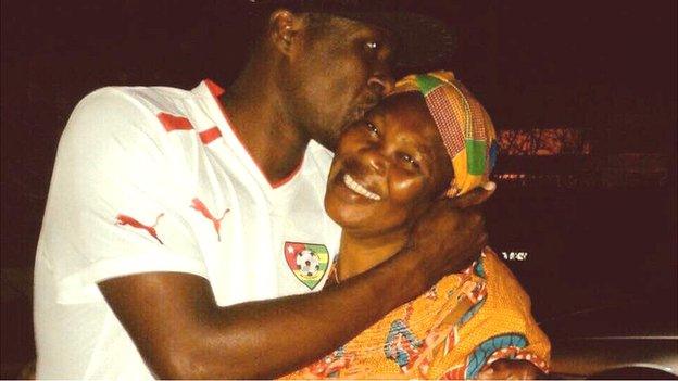 Francis Kone and his mother Akoudji Yawavi Victorine