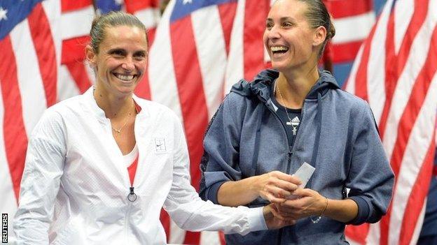 Roberta Vinci (left) and Flavia Pennetta