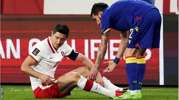 Robert Lewandowski was injured on the recent international break for Poland