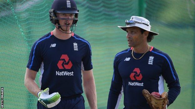 England batting coach Mark Ramprakash and batsman Keaton Jennings