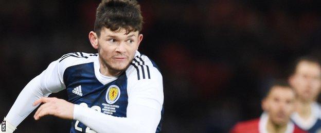 Scotland midfielder Oliver Burke