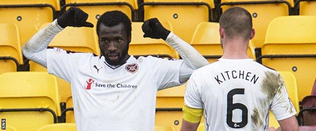 Esmael Goncalves celebrates