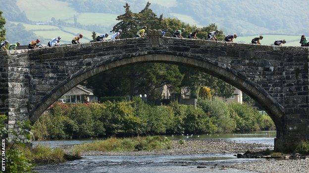 Cyclists in Wales