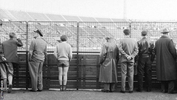 Fans outside the stadium