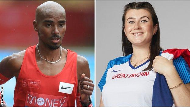 Mo Farah and Hollie Arnold