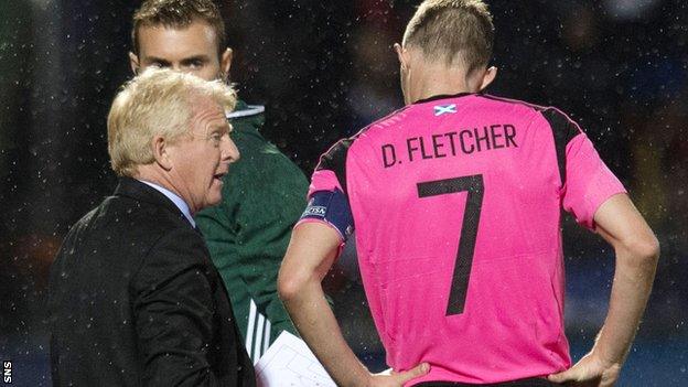 Scotland head coach Gordon Strachan and Darren Fletcher