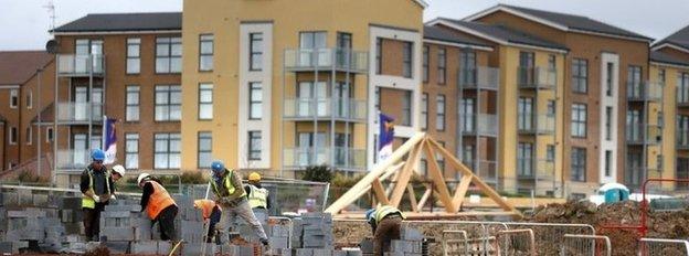 Builders working on a construction site