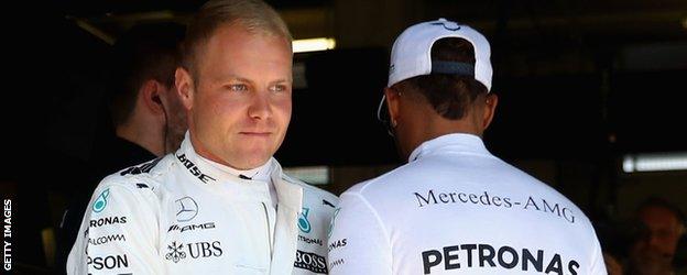 Valtteri Bottas and Lewis Hamilton