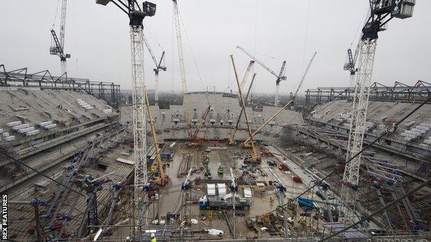 Tottenham's new stadium under construction