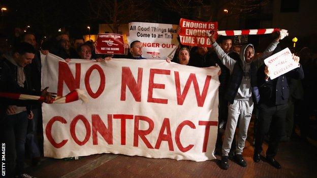 Arsenal fans protest