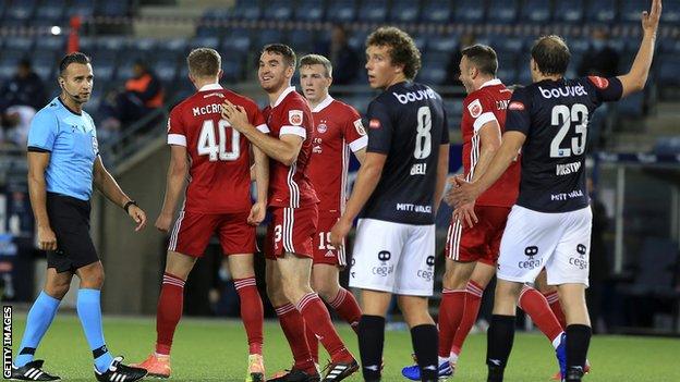 Aberdeen beat FK Viking 2-0 to set up the meeting with Sporting