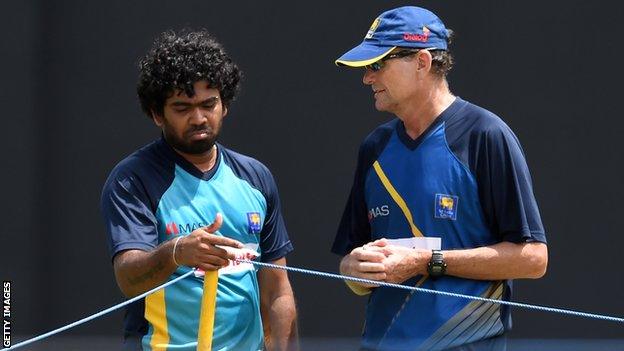 Lasith Malinga and Sri Lanka coach Graham Ford