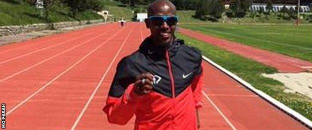 Mo Farah training in France