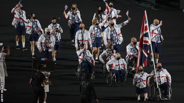 Ellie Simmonds and John Stubbs lead out a 17-strong ParalympicsGB delegation