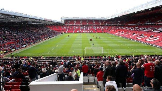 Two of the Old Trafford stands were evacuated