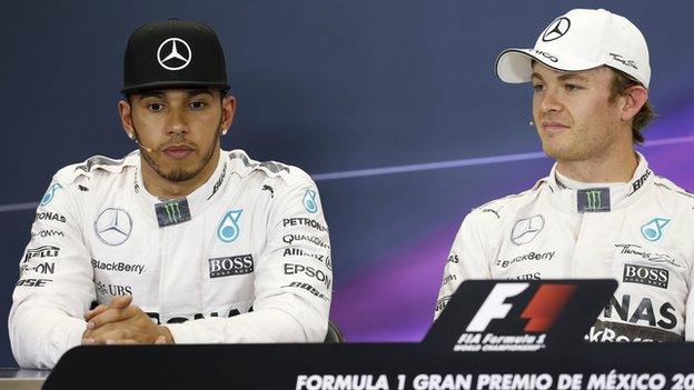 Lewis Hamilton (left) and Nico Rosberg