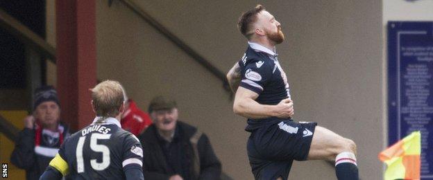 Craig Curran celebrates scoring for Ross County