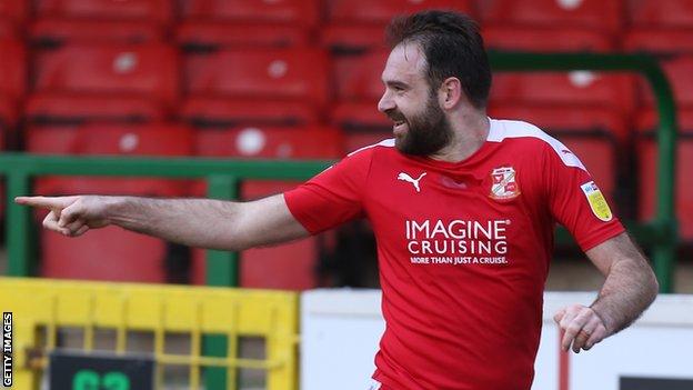 Brett Pitman in action for Swindon Town