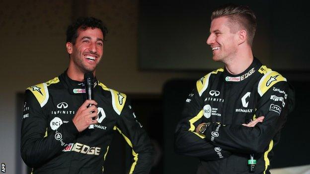 Renault's Daniel Ricciardo and Nico Hulkenberg