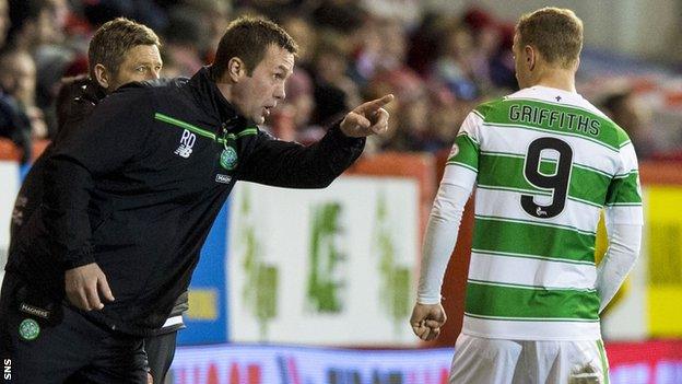 Celtic manager Ronny Deila and Leigh Griffiths