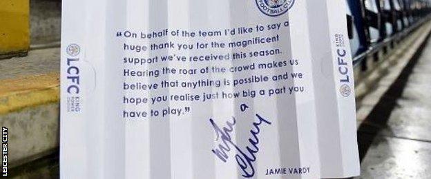 A clapstick with a message from Jamie Vardy