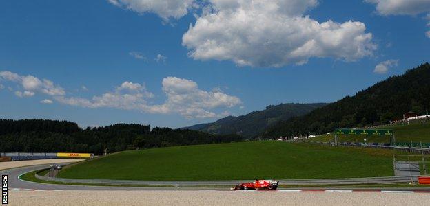 Sebastian Vettel in action at the Austrian Grand Prix