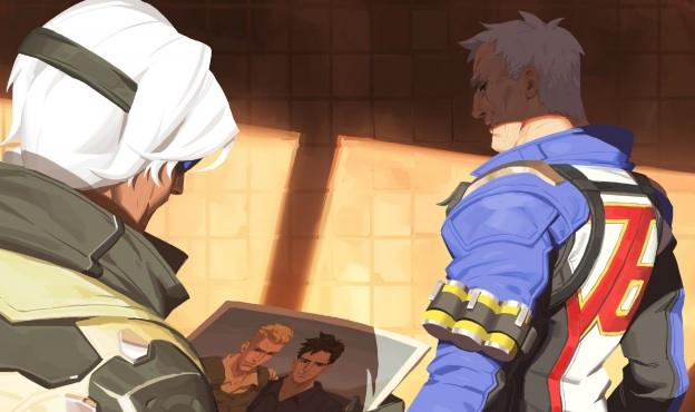 Ana and Soldier: 76 in Overwatch game