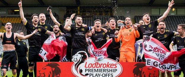 Livingston celebrate winning promotion