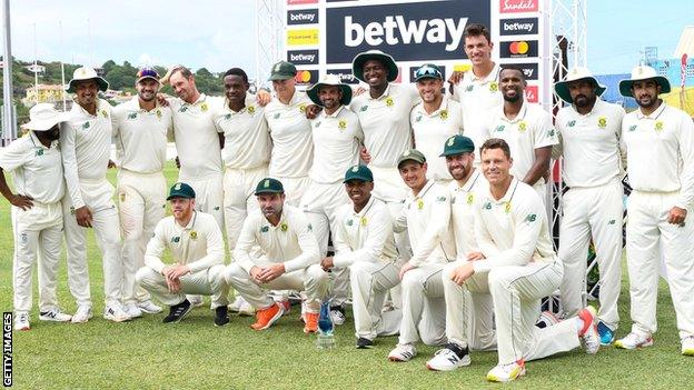 South Africa with the Test series trophy