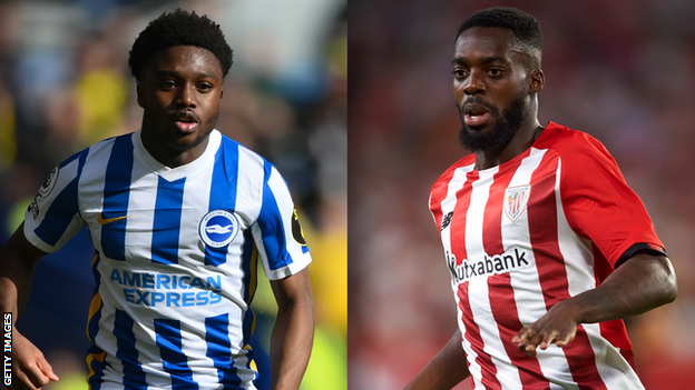 Brighton defender Tariq Lamptey and Athletic Bilbao forward Inaki Williams