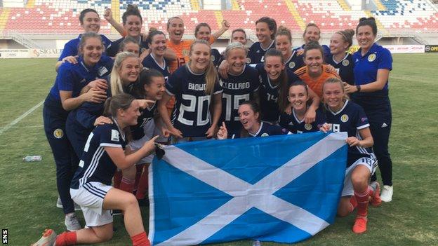 Scotland's squad celebrate