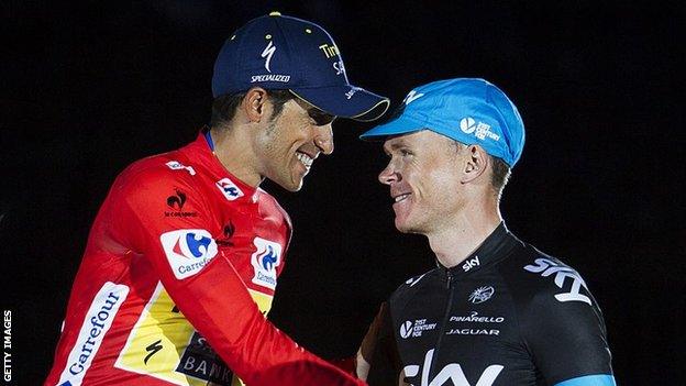 Alberto Contador and Chris Froome