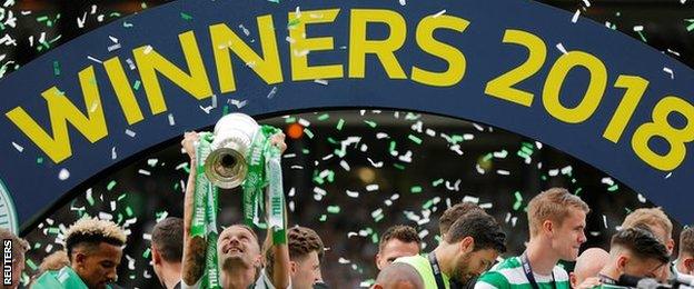 Celtic celebrate their Scottish Cup final victory