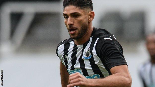 Achraf Lazaar in action for Newcastle Under-23s