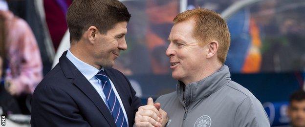 Steven Gerrard and Neil Lennon