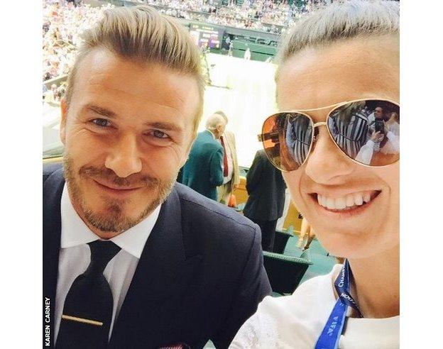 David Beckham and Karen Carney