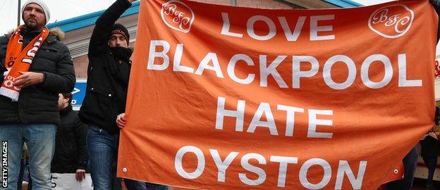 Blackpool fans protests