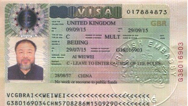 Ai Weiwei visa