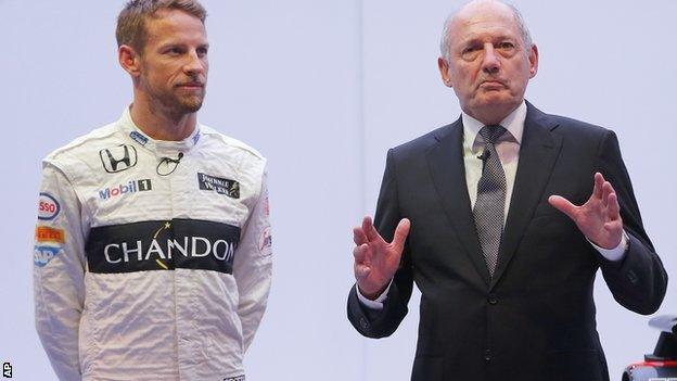 Jenson Button and Ron Dennis