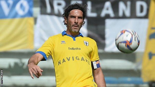 Parma captain Alessandro Lucarelli