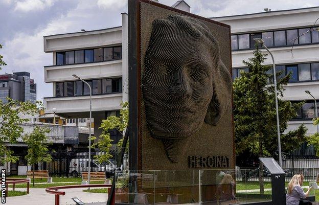 The 'Heroinat' ('Heroines') monument in Pristina honours the contribution and sacrifice of every ethnic Albanian woman during the 1998-1999 war in Kosovo