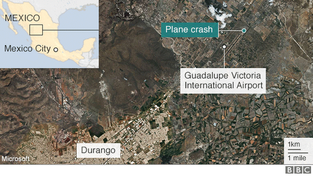 Map of plane crash site