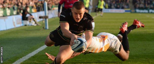 Ollie Sleightholme scores for Northampton