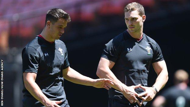 Owen Watkin and George North form a new-look centre partnership for Wales against South Africa