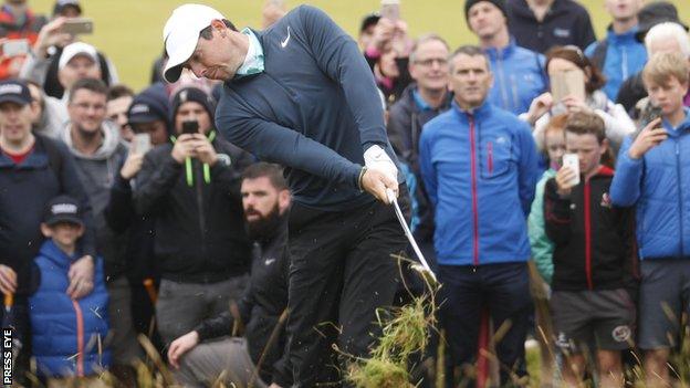 Rory McIlroy's hopes of making the cut at the Irish Open look remote after failing to break par for the second day in a row at Portstewart