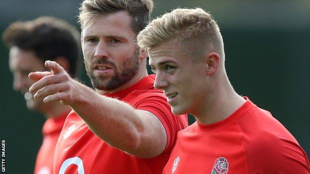 Ali Crossdale (right) at an England training camp