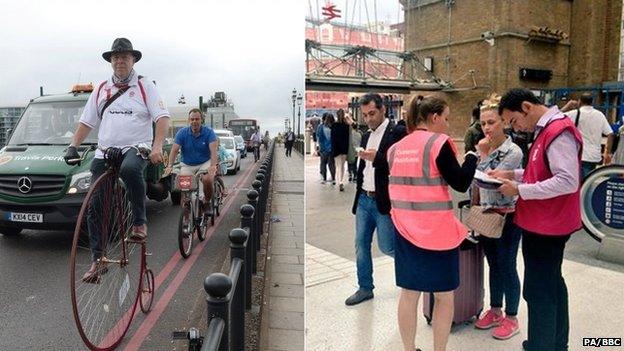 Penny farthing commuter and travel ambassadors