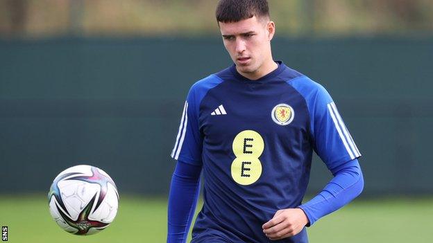 Max Johnston training with Scotland Under-21s