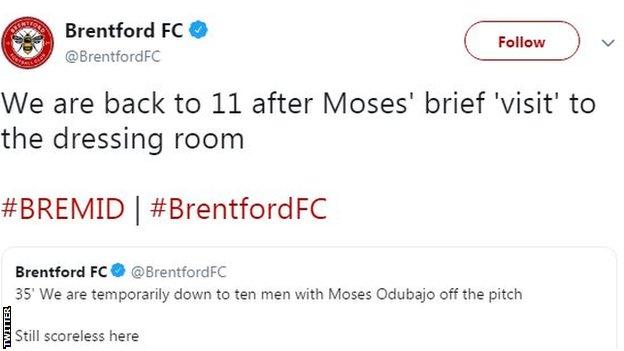 Brentford tweet